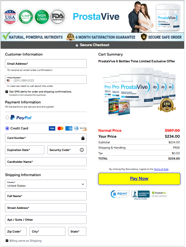 Buy ProstaVive official packages with price details, bonuses, and money-back guarantee